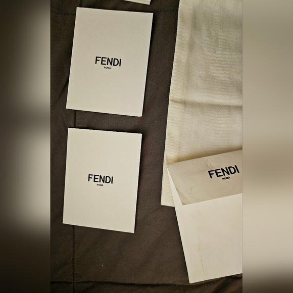 Fendi Roma White Drawstring Dust Bag Cover Pouch Replacement Authenticity Cards - Picture 5 of 11